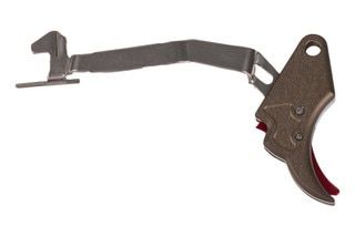 Overwatch Precision M&P FALX Trigger Gun in FDE/Red features a flat face design for a self-correcting rearward press.